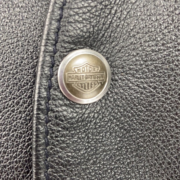 Harley Davidson Black Leather Vest Medium - Picture 4 of 8